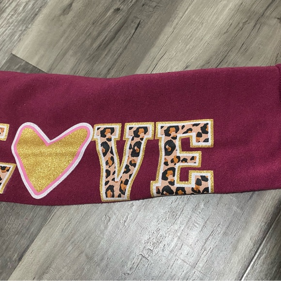 Burgundy sweatpants for girls size 6 - Picture 3 of 5